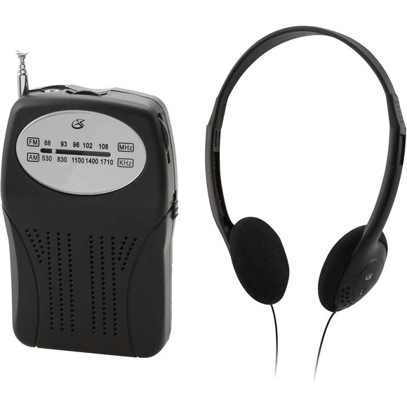 GPX Portable AM FM Radio Black R116B Compact Handheld Analog Tuner - Picture 1 of 5